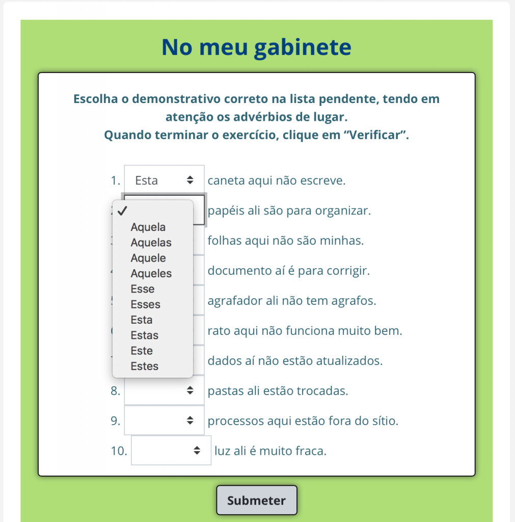 DD no meu gabinete OK